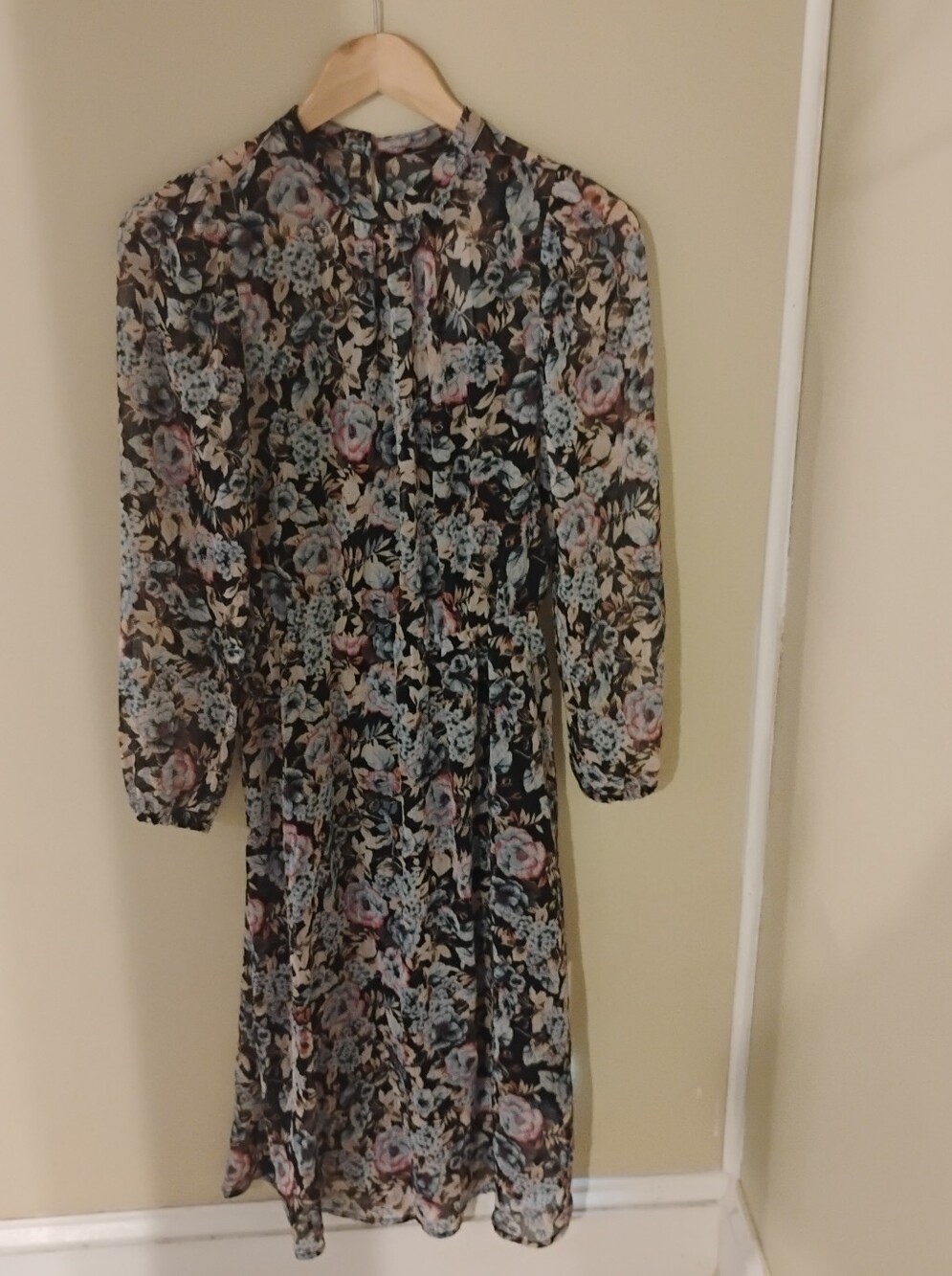 NWT Banana Republic Long Sleeve Midi Prairiecore Dress Sz XS